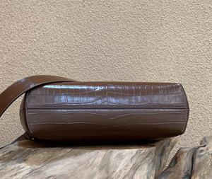 Fendi 8BP127 FENDI FIRST Medium Dark Brown Crocodile leather bag - Default Title - View 5