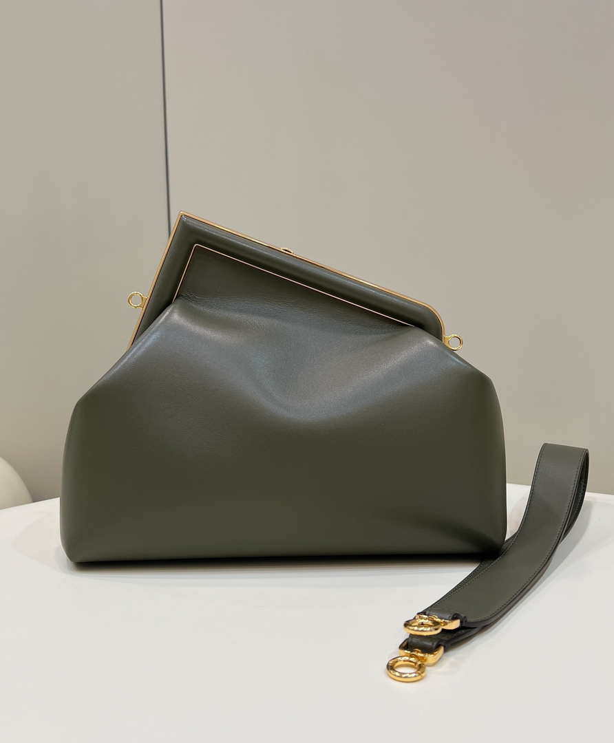 Fendi 8BP127 FENDI FIRST Medium Dark Green leather bag - Default Title - View 2