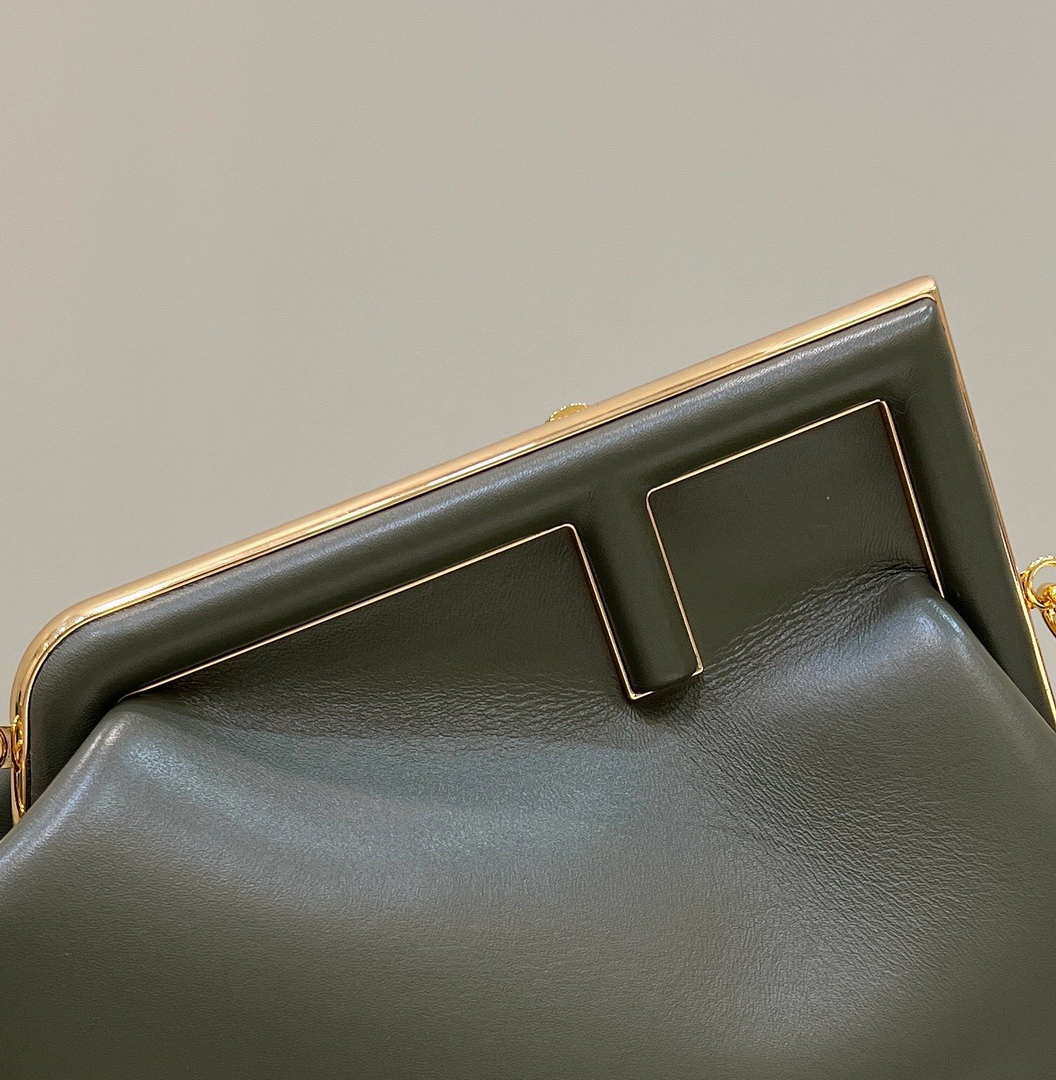 Fendi 8BP127 FENDI FIRST Medium Dark Green leather bag
