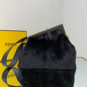 Fendi 8BP127 Fendi First Medium Fox fur Black Bag - Default Title - View 1