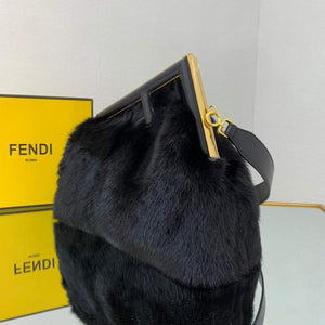 Fendi 8BP127 Fendi First Medium Fox fur Black Bag - Default Title - View 4