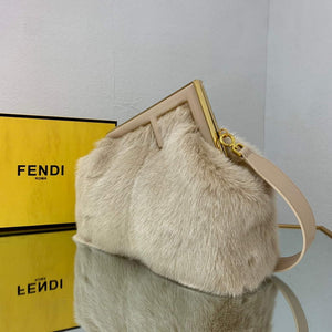 Fendi 8BP127 Fendi First Medium Fox fur Beige Bag - Default Title - View 4