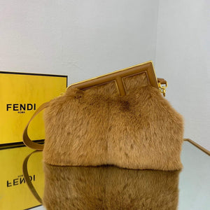 Fendi 8BP127 Fendi First Medium Fox fur Brown Bag - Default Title - View 1