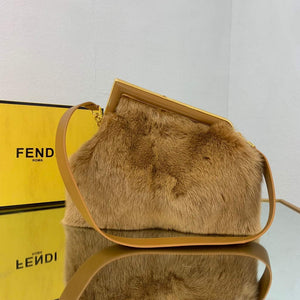 Fendi 8BP127 Fendi First Medium Fox fur Brown Bag - Default Title - View 2