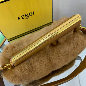 Fendi 8BP127 Fendi First Medium Fox fur Brown Bag - Default Title - View 5