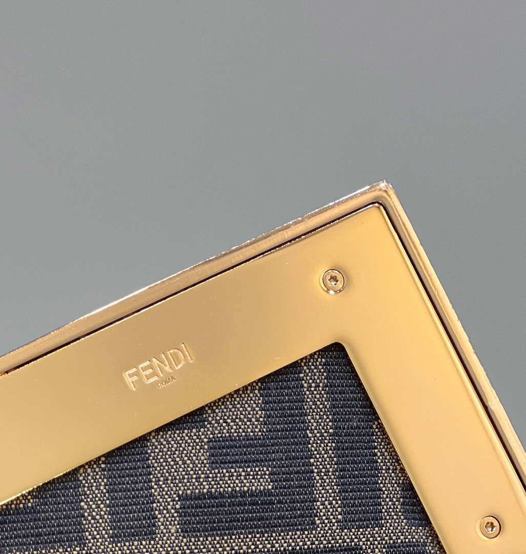 Fendi 8BP127 FENDI FIRST Medium Gold laminated leather bag