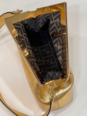 Fendi 8BP127 FENDI FIRST Medium Gold laminated leather bag - Default Title - View 9
