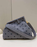 Fendi 8BP127 Fendi First Medium Gray flannel bag with embroidery