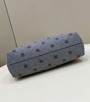 Fendi 8BP127 Fendi First Medium Gray flannel bag with embroidery - Default Title - View 4