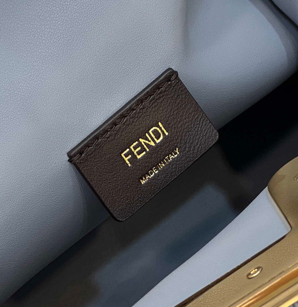 Fendi 8BP127 Fendi First Medium Gray flannel bag with embroidery