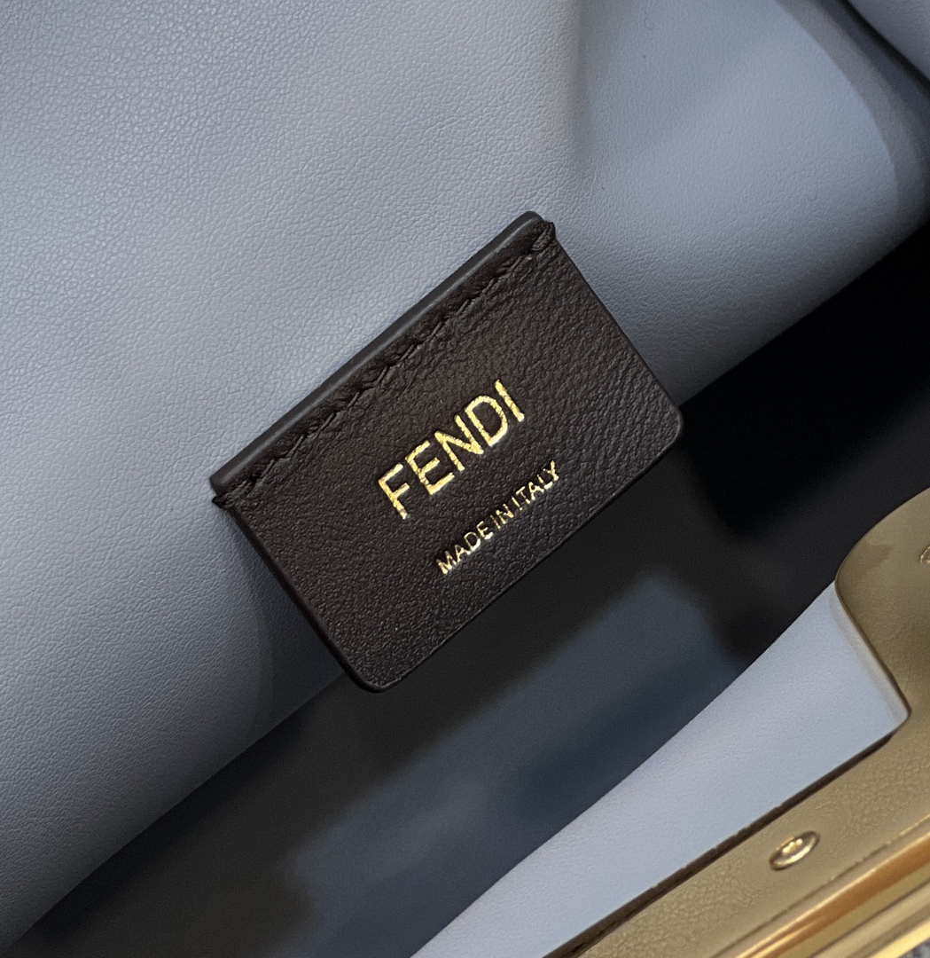 Fendi 8BP127 Fendi First Medium Gray flannel bag with embroidery - Default Title - View 6