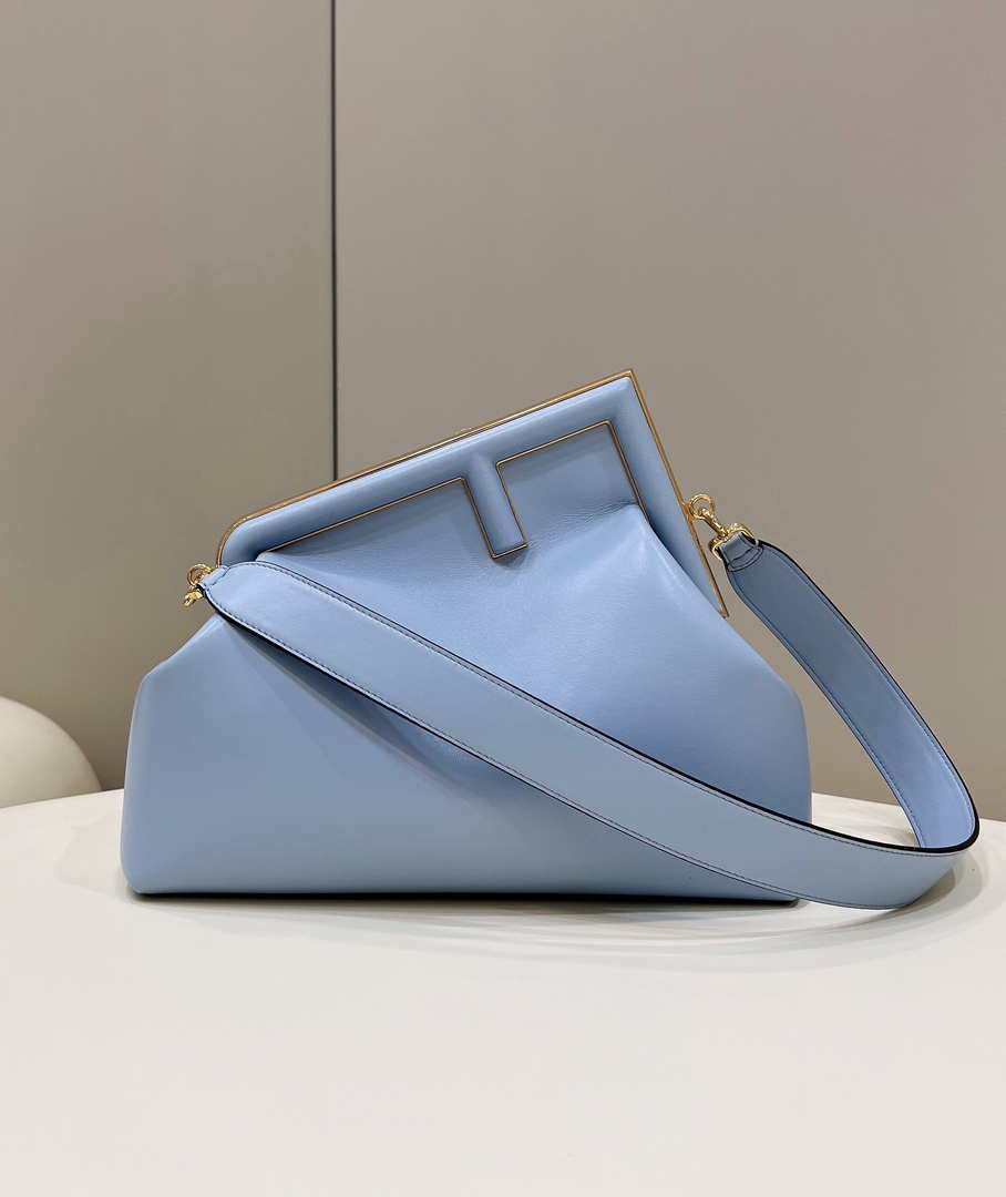 Fendi 8BP127 FENDI FIRST Medium Light Blue leather bag - Default Title - View 2