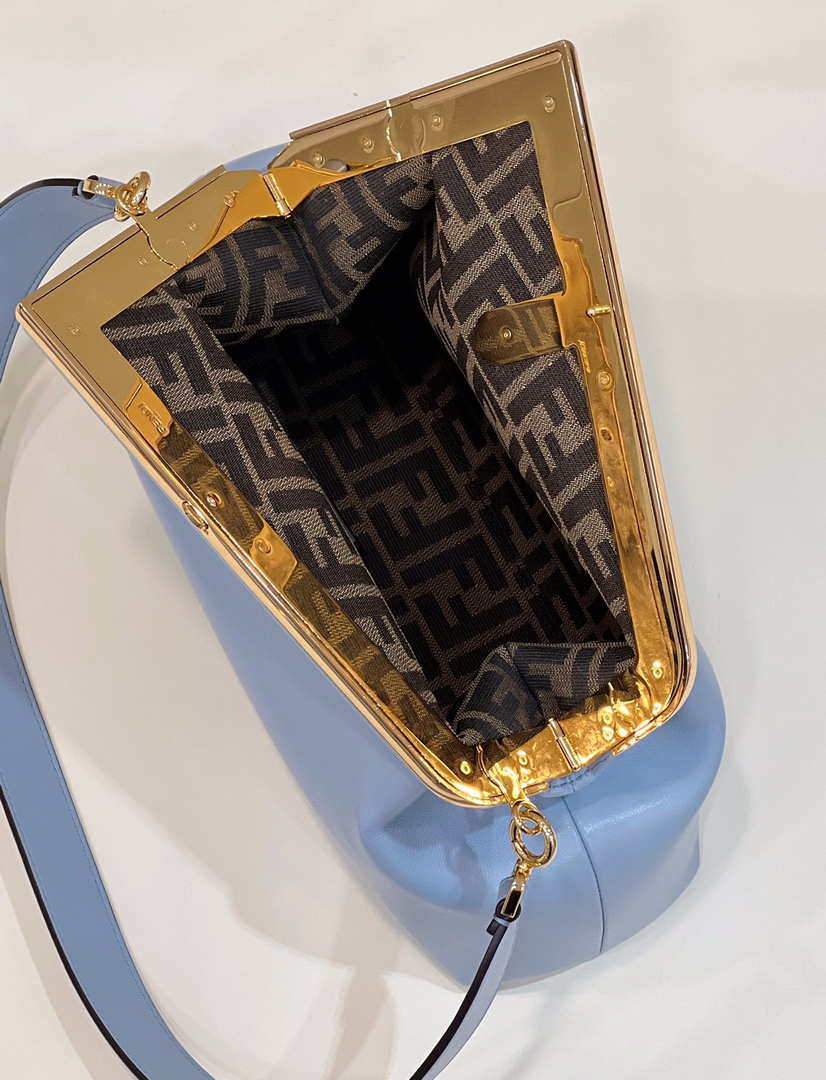 Fendi 8BP127 FENDI FIRST Medium Light Blue leather bag - Default Title - View 4