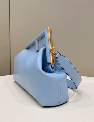 Fendi 8BP127 FENDI FIRST Medium Light Blue leather bag - Default Title - View 6
