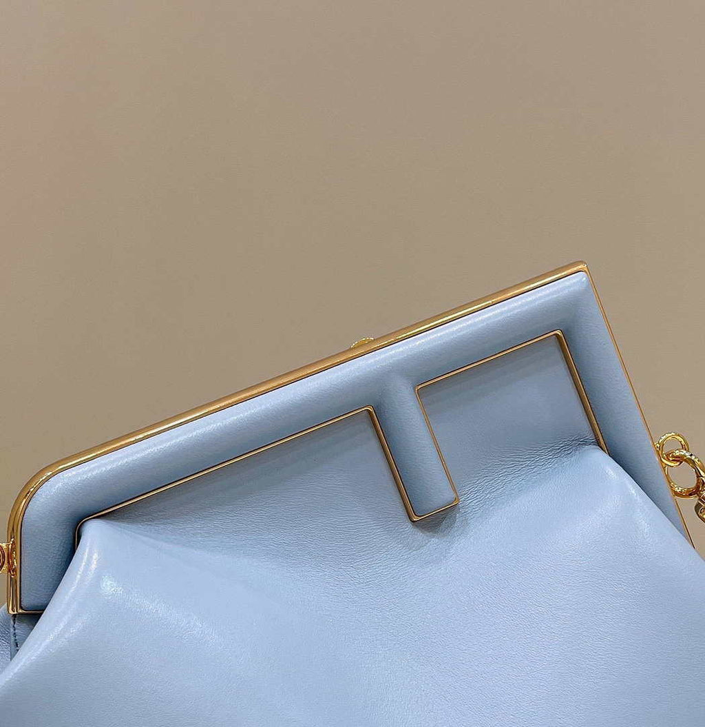 Fendi 8BP127 FENDI FIRST Medium Light Blue leather bag