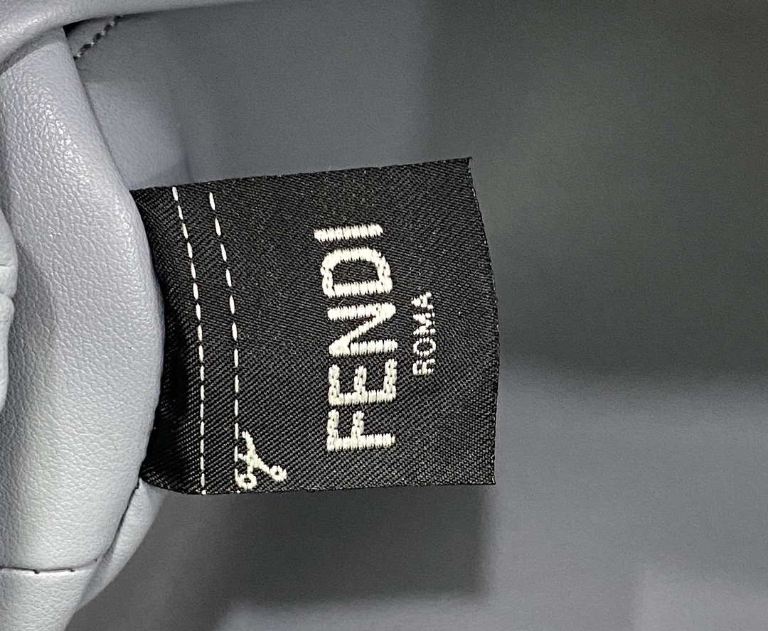 Fendi 8BP127 Fendi First Medium Light Gray flannel bag with embroidery