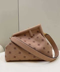 Fendi 8BP127 Fendi First Medium Light Pink flannel bag with embroidery