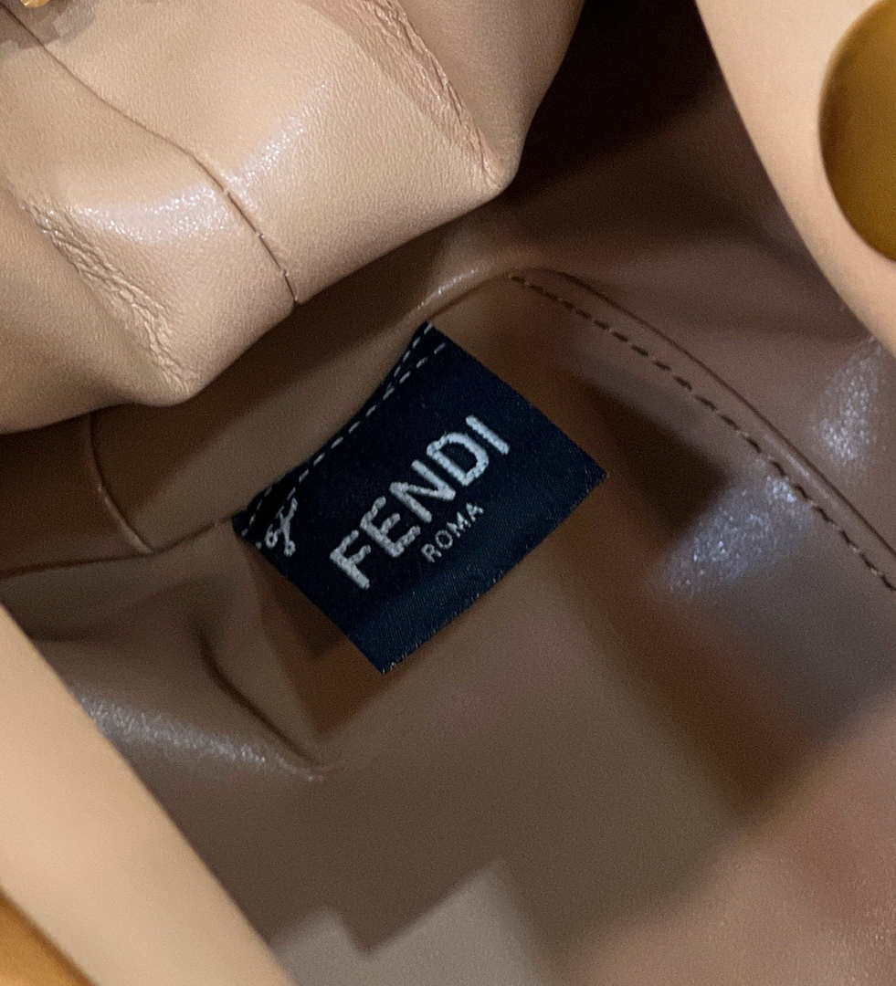 Fendi 8BP127 Fendi First Medium Light Pink flannel bag with embroidery