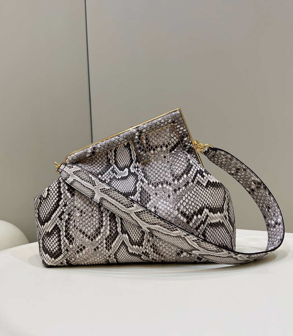 Fendi 8BP127 FENDI FIRST Medium Natural python leather bag - Default Title - View 2