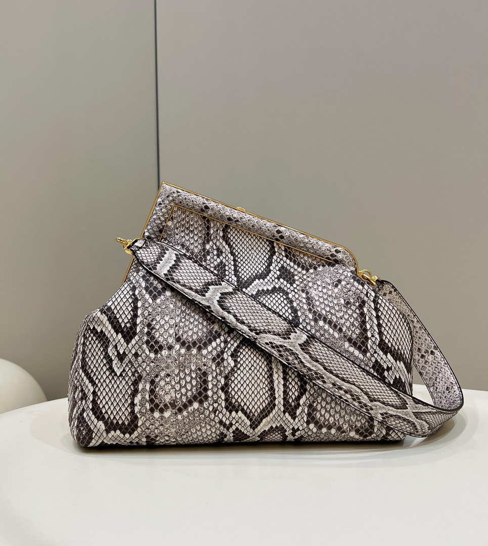 Fendi 8BP127 FENDI FIRST Medium Natural python leather bag