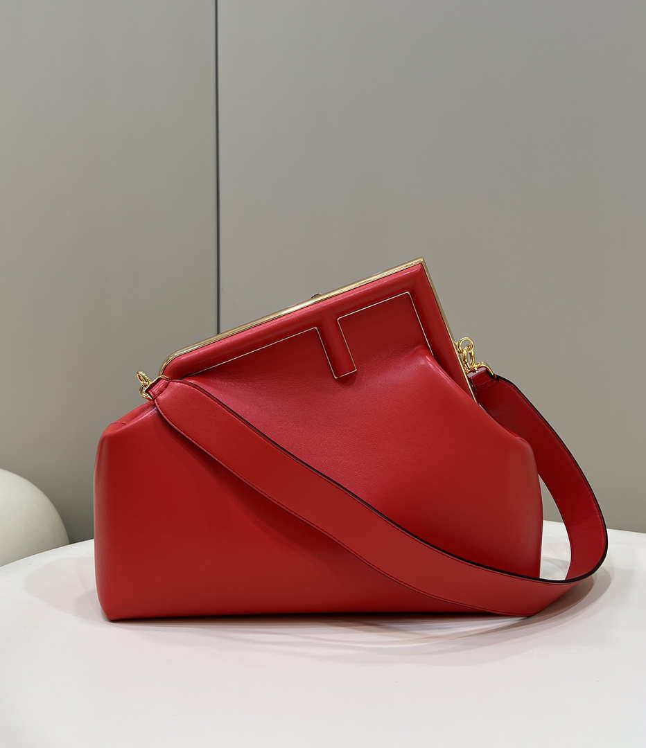 Fendi 8BP127 FENDI FIRST Medium Red leather bag - Default Title - View 2
