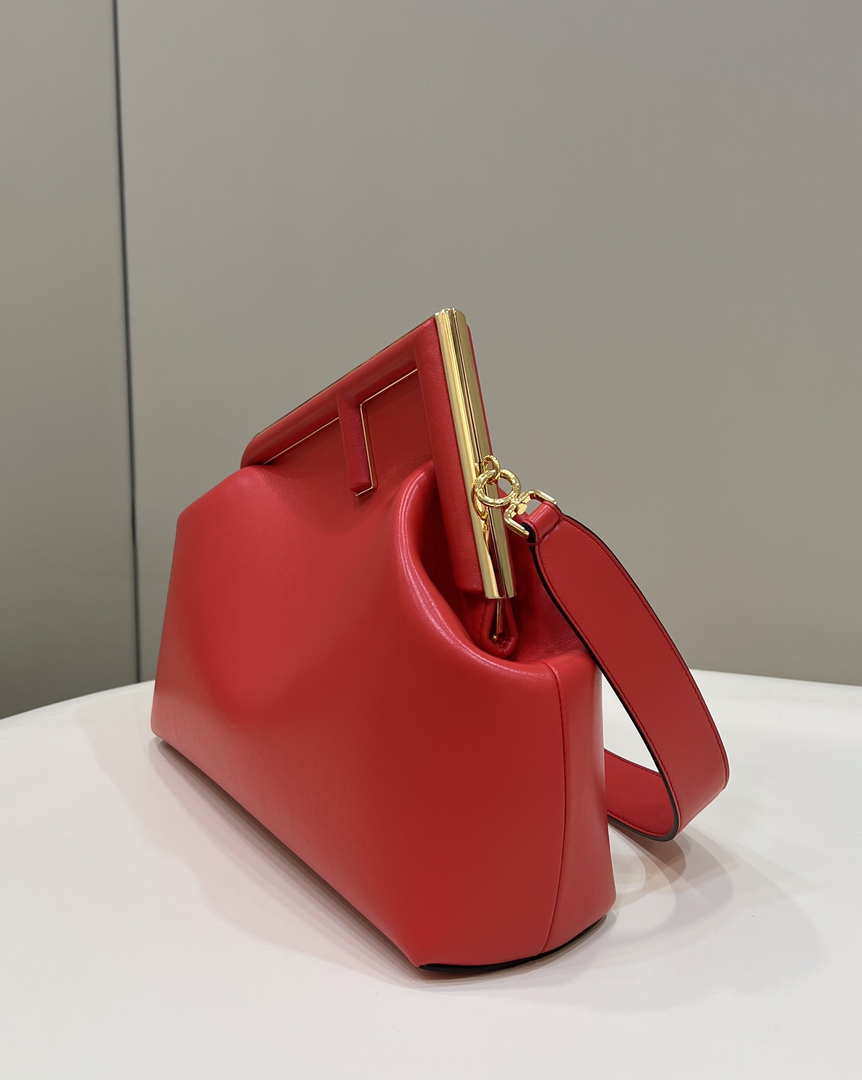 Fendi 8BP127 FENDI FIRST Medium Red leather bag - Default Title - View 4