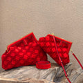 Fendi 8BP127 Fendi First Medium Red suede bag - Default Title - View 1