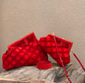 Fendi 8BP127 Fendi First Medium Red suede bag
