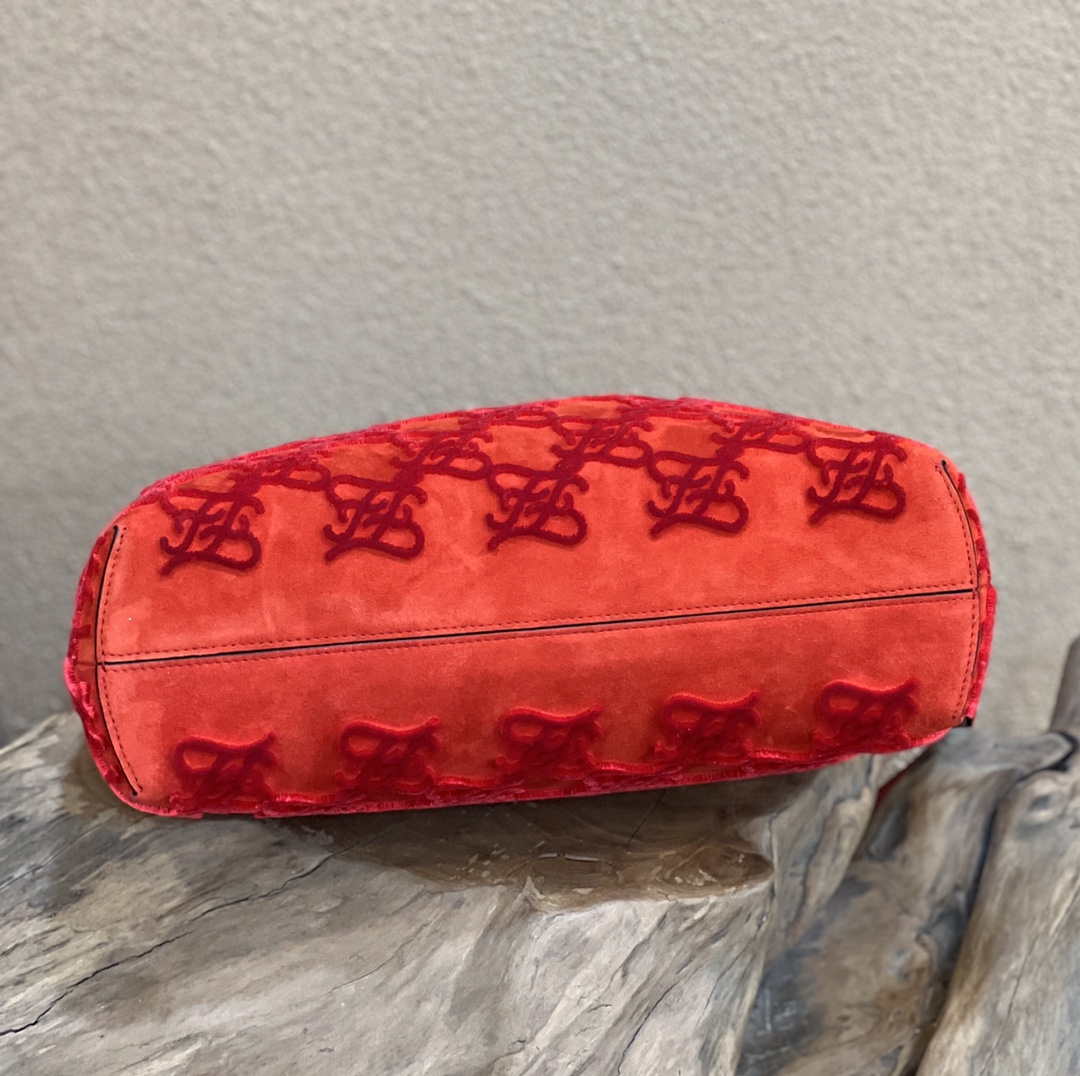 Fendi 8BP127 Fendi First Medium Red suede bag - Default Title - View 5