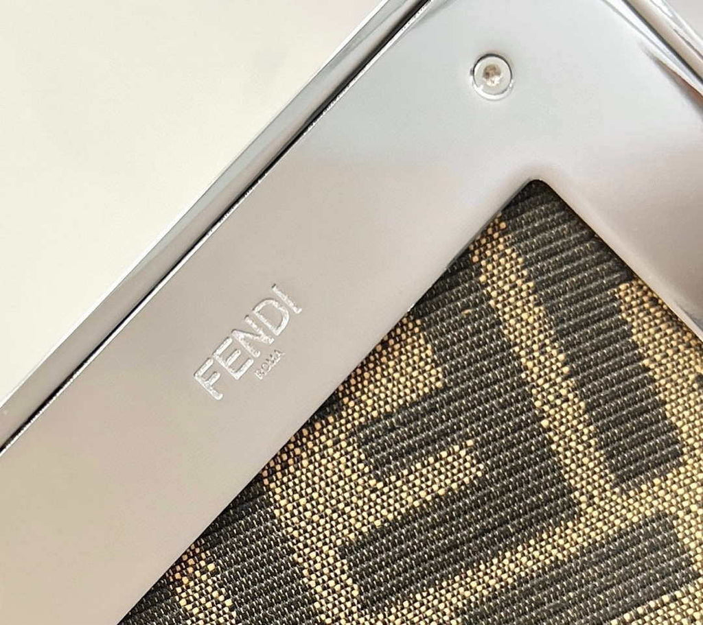 Fendi 8BP127 FENDI FIRST Medium Silver laminated leather bag