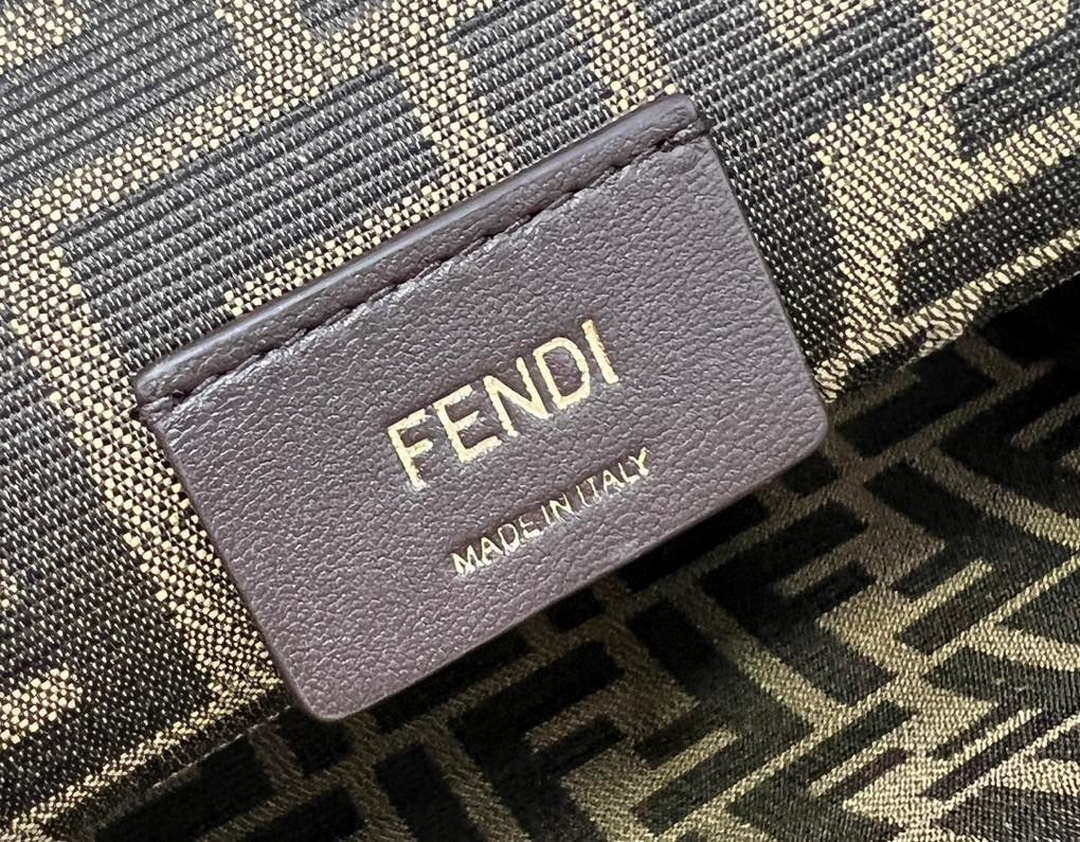 Fendi 8BP127 FENDI FIRST Medium Silver laminated leather bag