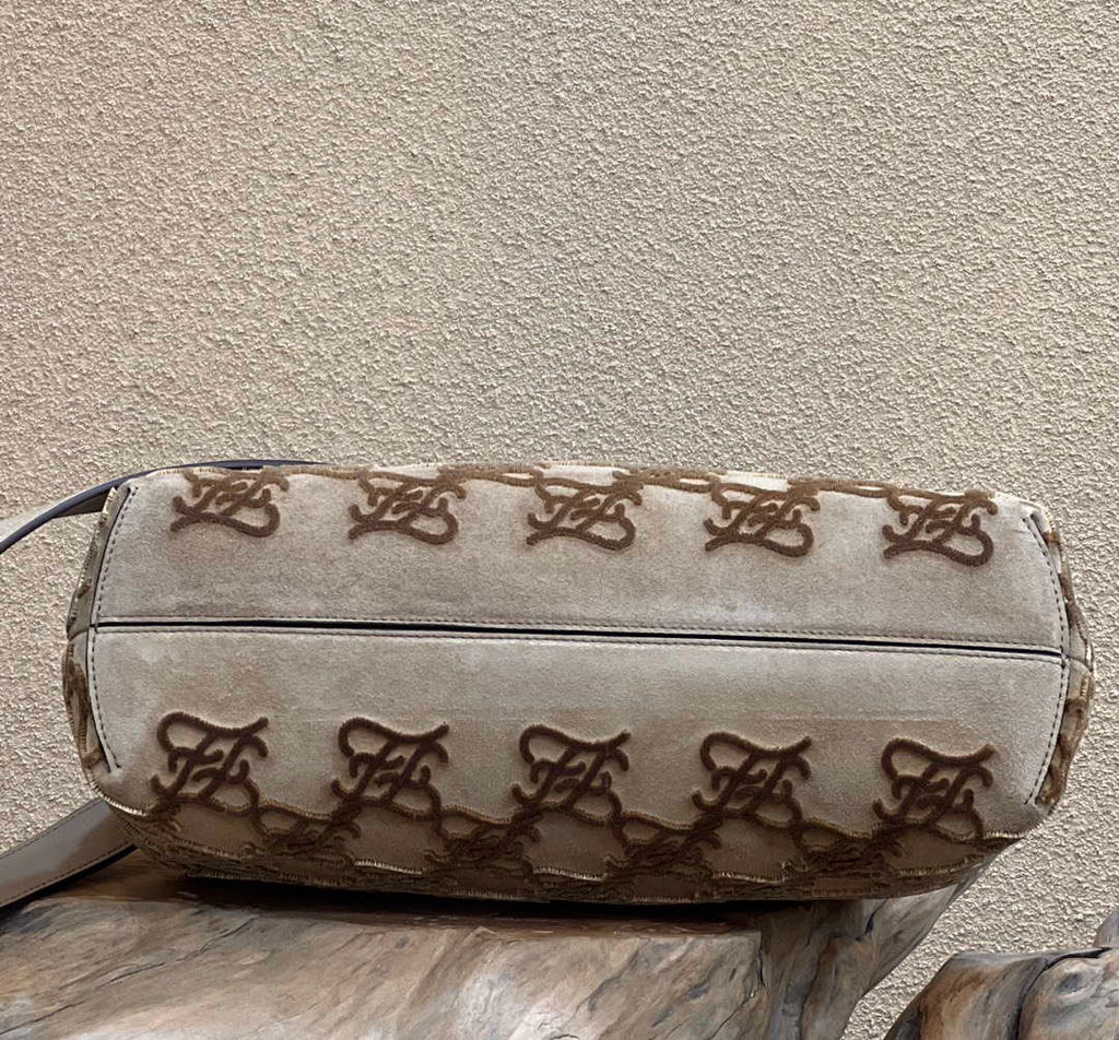Fendi 8BP129 Fendi First Small Khaki suede bag