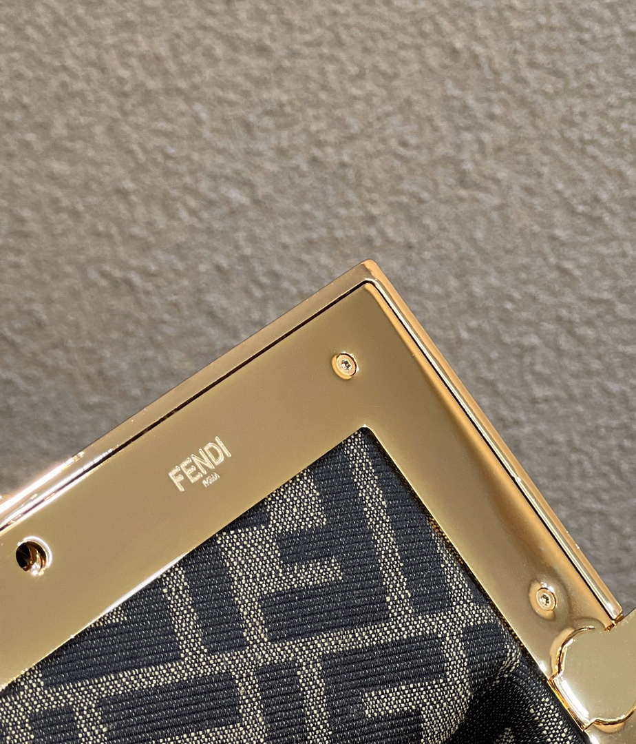 Fendi 8BP129 Fendi First Small Khaki suede bag