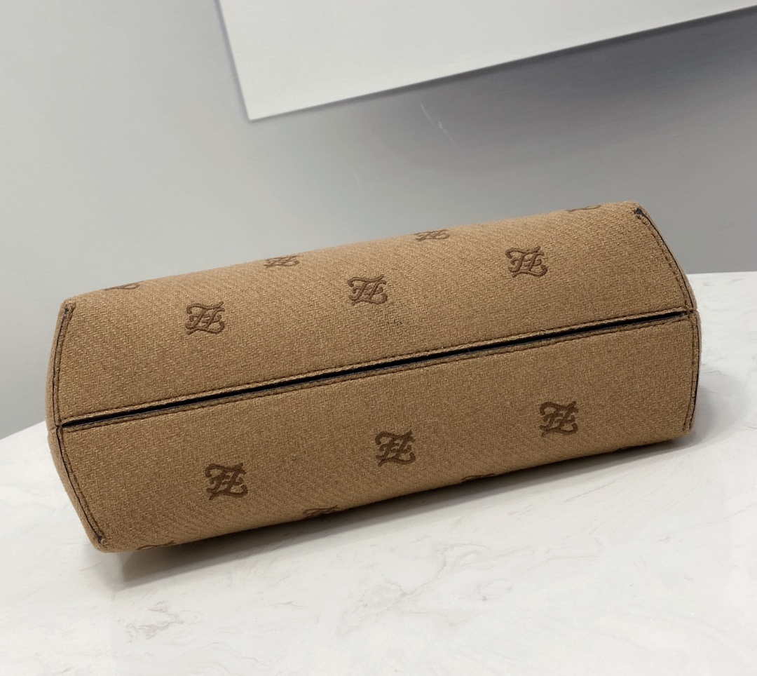 Fendi 8BP129 Fendi First Small Beige flannel bag with embroidery - Default Title - View 5
