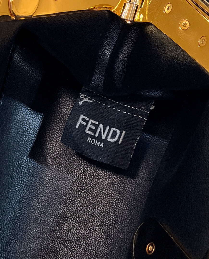 Fendi 8BP129 FENDI FIRST Small Black Crocodile leather bag - Default Title - View 8