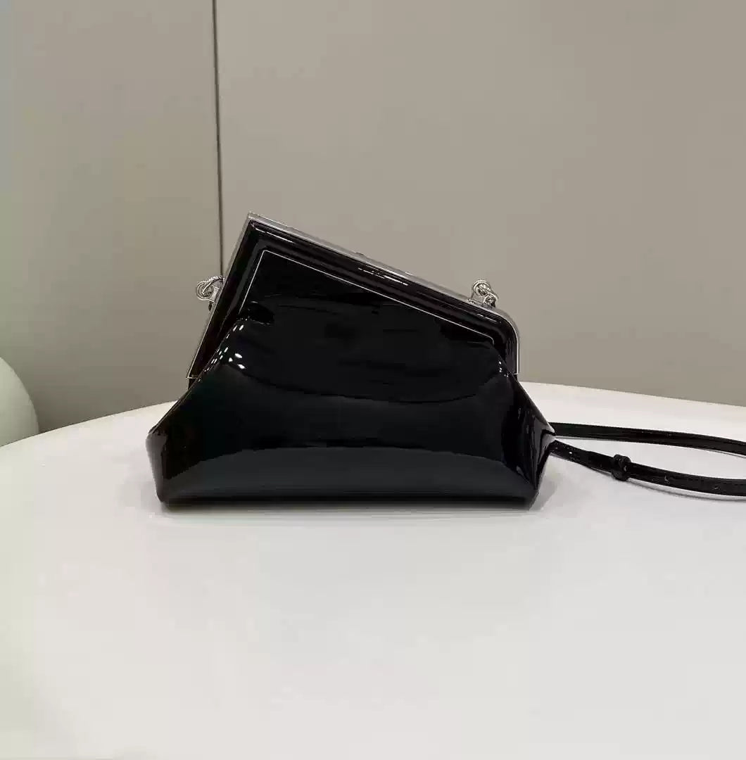 Fendi 8BP129 Fendi First Small Black patent leather bag - Default Title - View 2