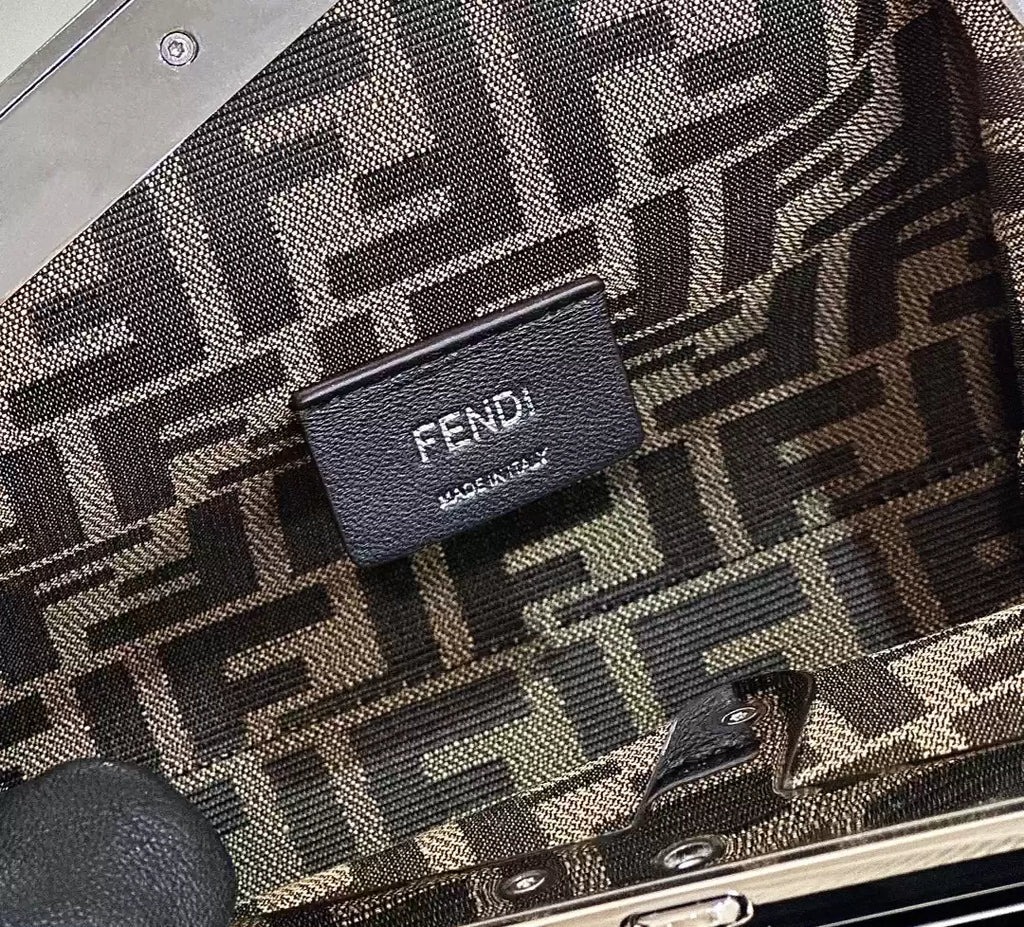 Fendi 8BP129 Fendi First Small Black patent leather bag