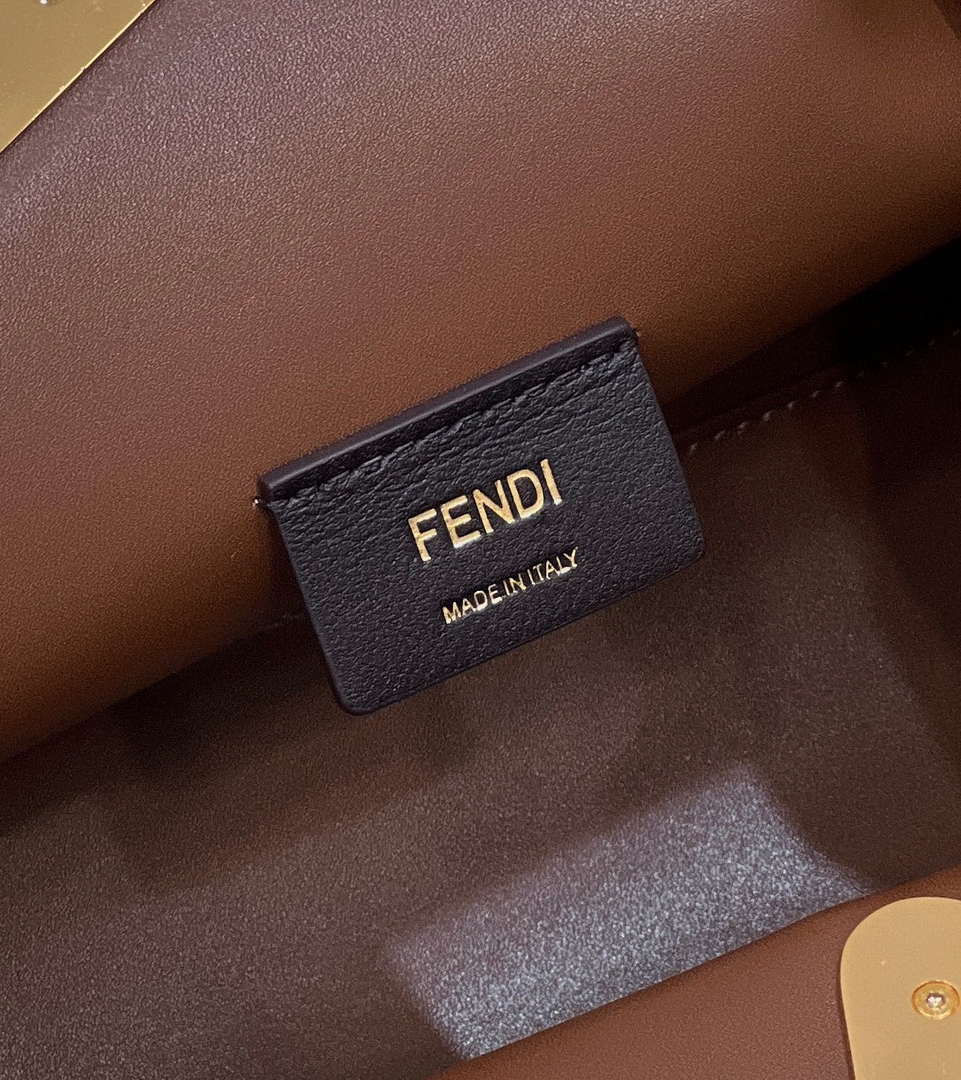 Fendi 8BP129 FENDI FIRST Small Brown Crocodile leather bag - Default Title - View 7