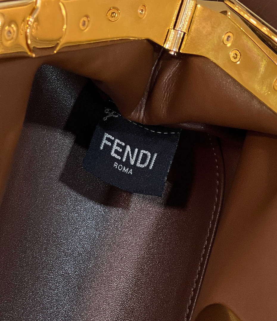 Fendi 8BP129 FENDI FIRST Small Brown Crocodile leather bag