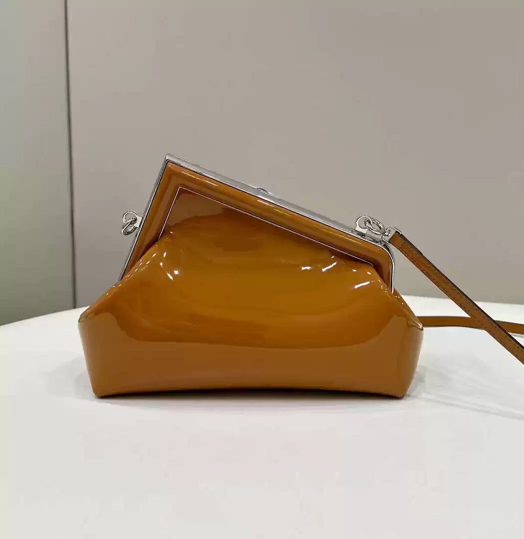 Fendi 8BP129 Fendi First Small Brown patent leather bag