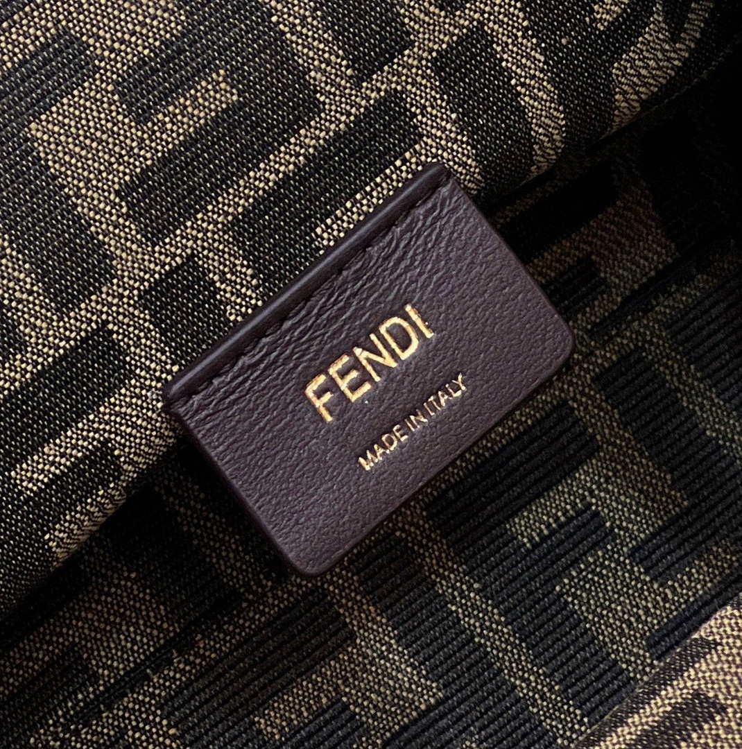 Fendi 8BP129 Fendi First Small Gold-colored leather and sequinned bag 80066