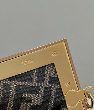 Fendi 8BP129 FENDI FIRST Small Light Brown Ostrich leather bag - Default Title - View 6