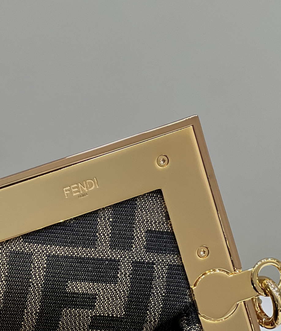 Fendi 8BP129 FENDI FIRST Small Light Brown Ostrich leather bag - Default Title - View 6