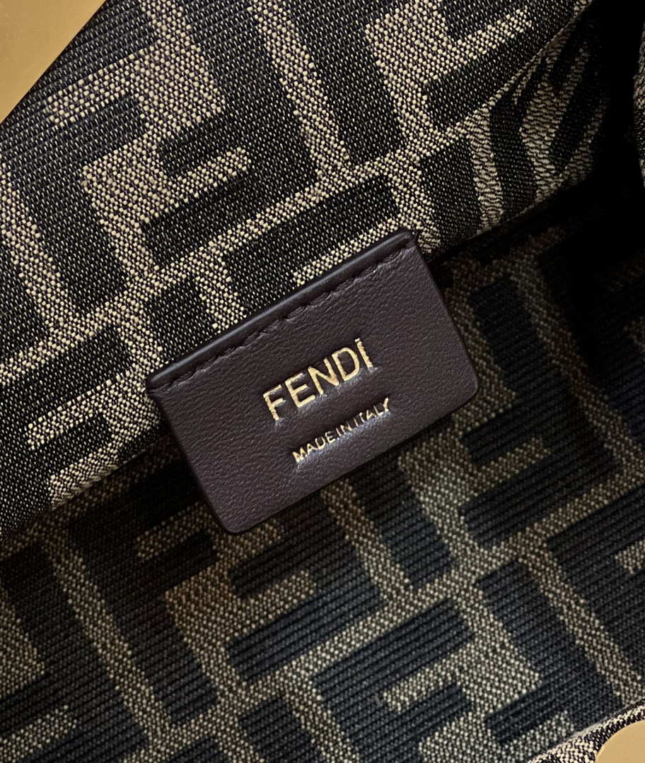 Fendi 8BP129 FENDI FIRST Small Light Brown Ostrich leather bag - Default Title - View 9