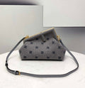 Fendi 8BP129 Fendi First Small Ligth Gray flannel bag with embroidery