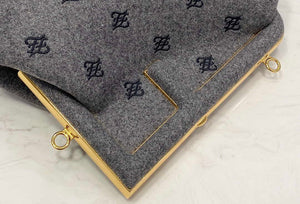 Fendi 8BP129 Fendi First Small Ligth Gray flannel bag with embroidery - Default Title - View 6