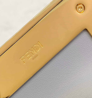 Fendi 8BP129 Fendi First Small Ligth Gray flannel bag with embroidery - Default Title - View 7