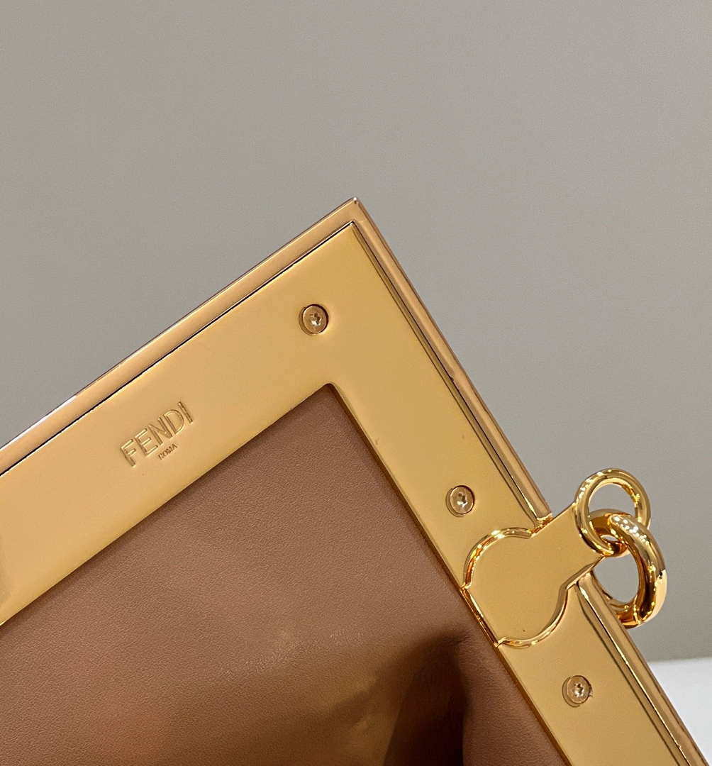 Fendi 8BP129 Fendi First Small Ligth Pink flannel bag with embroidery - Default Title - View 5