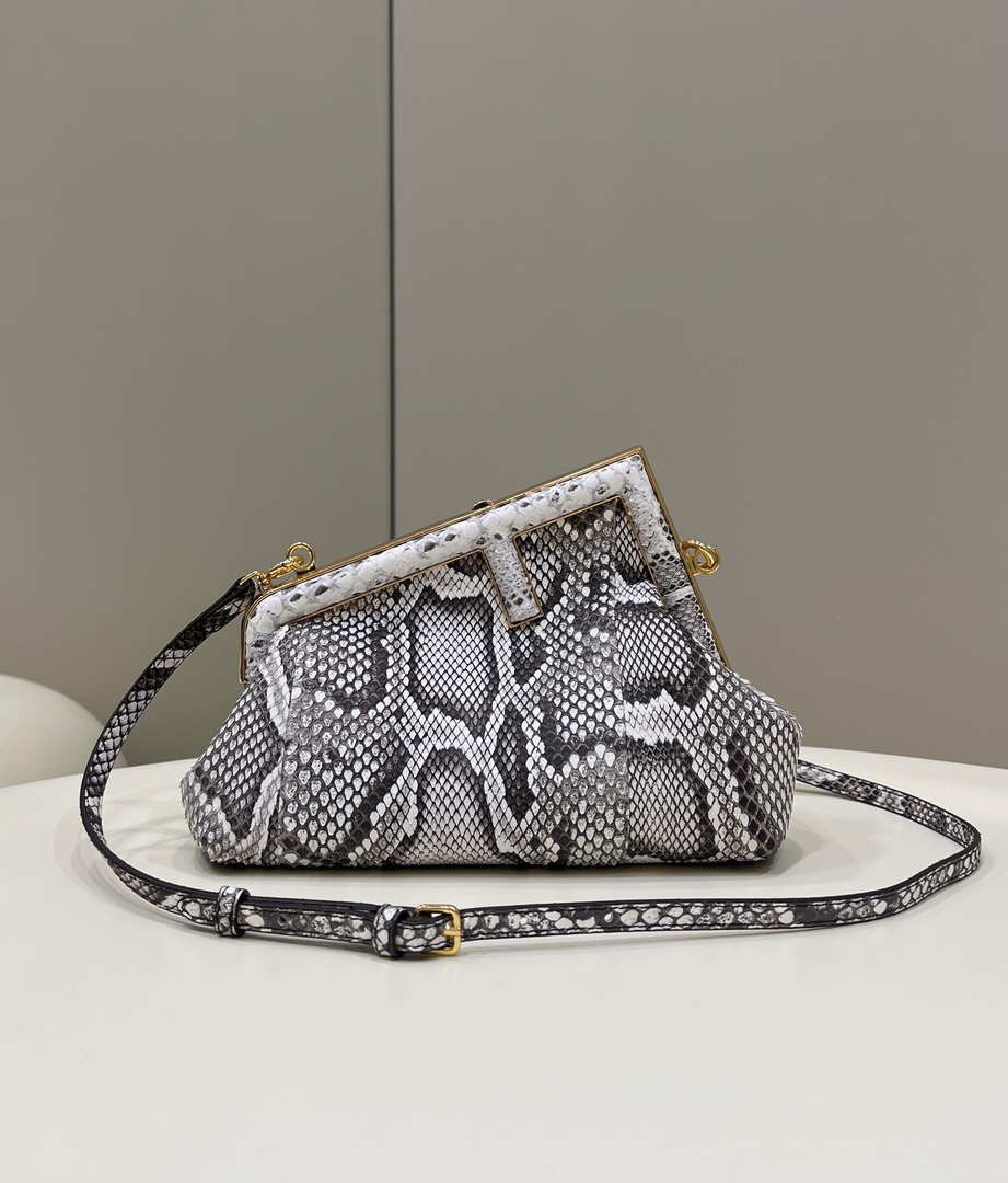 Fendi 8BP129 FENDI FIRST Small Natural python leather bag