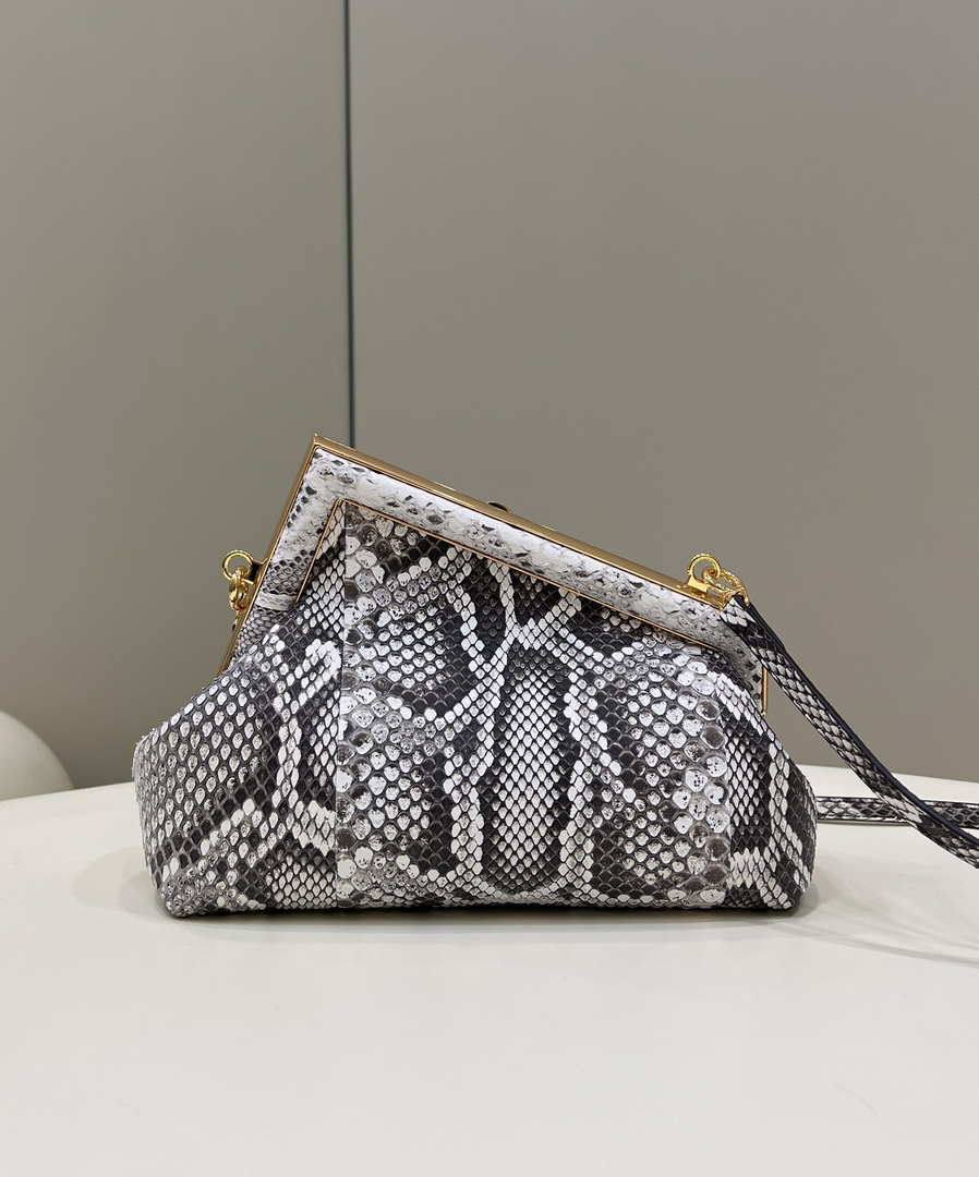 Fendi 8BP129 FENDI FIRST Small Natural python leather bag